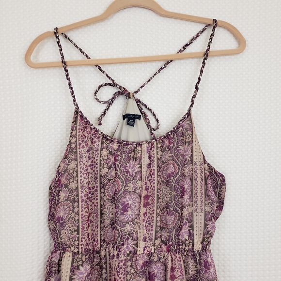 American Eagle Dress Boho Maxi Dress Floral Flowy Dress size Medium Hippie - Picture 4 of 7